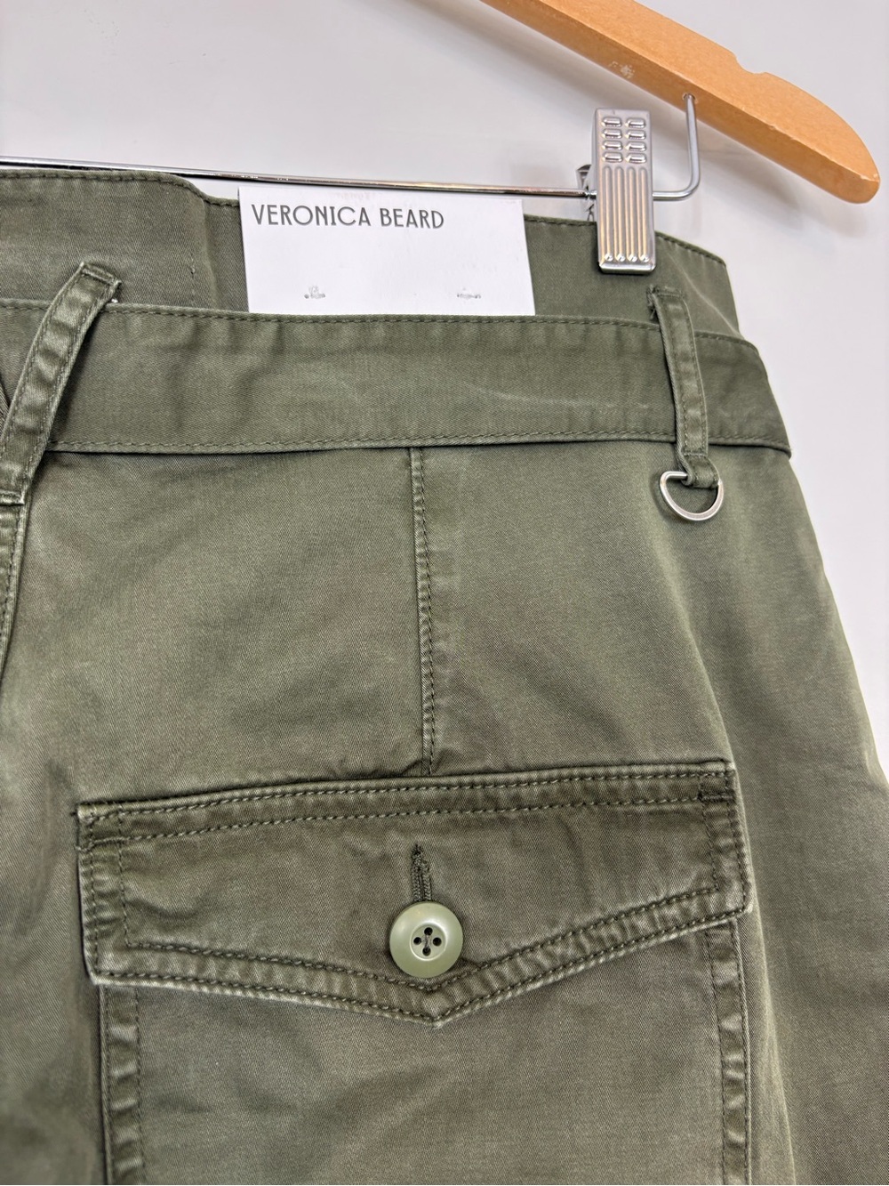 Veronica Beard Damara Cotton Wide-Leg Cargo Pants Sz 29 Cypress Green NWT - Picture 10 of 14